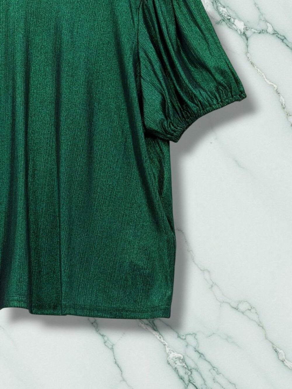 Nanette Lepore Green Metallic Ruffle Top‎ L NWT - Picture 3 of 5